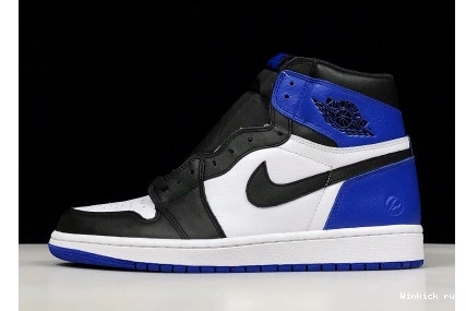 BLACK AIR JORDAN 1 MENS SPORT ROYAL-WHITE RETRO “FRAGMENT” 0907